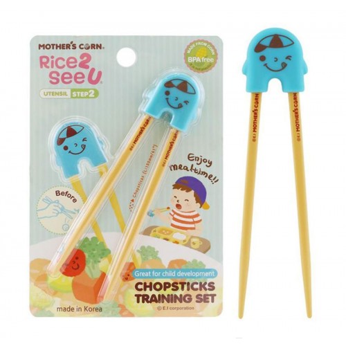 Mother's Corn Chopsticks Training Set Step 2 - Blue