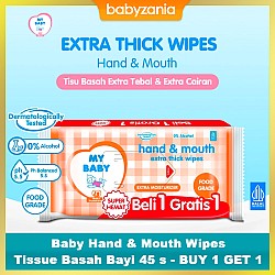 My Baby Hand & Mouth Wipes Tisu Basah Bayi 45s - Buy 1 Get 1