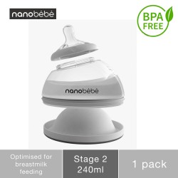 Nanobebe Breast Milk Bottle Single Pack Grey...