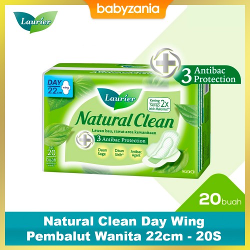 Laurier Natural Clean Day Wing Pembalut Wanita 22cm - 20S