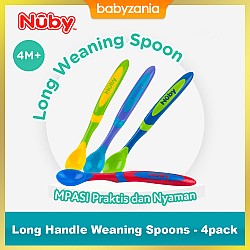 Nuby Long Handle  Weaning Spoons - 4pack