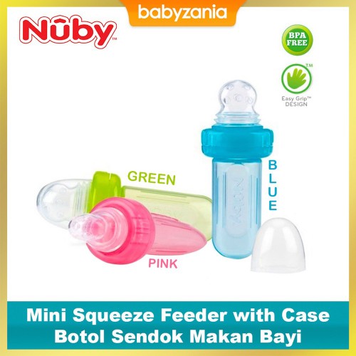 Nuby Mini Squeeze Feeder with Case 3m+ (Tersedia Pilihan Warna)