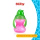 Nuby Twin Handle Flip With Straw Botol Minum Anak 12m+ 300 ml - Pink Green / Blue Green / Red