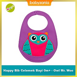 OOPS Happy Bib Celemek Bayi 0m+ - Owl Mr. Woo