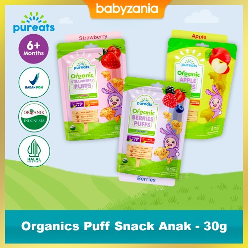 PureEats Organics Puff Snack Sehat Untuk Anak - 30 gr