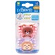 Dr. Brown's Stage 2 Printed Shield Pacifier 2 Pack - Girl Animal