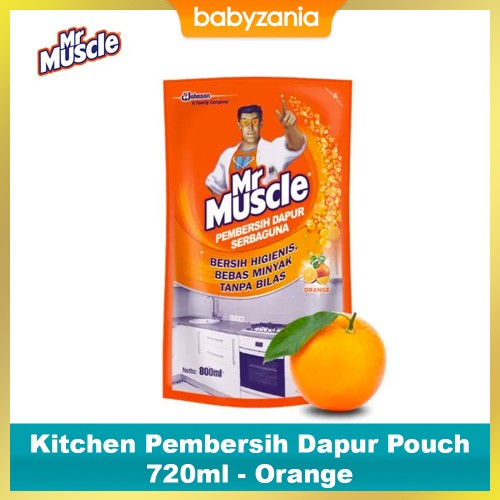 Mr Muscle Kitchen Pembersih Dapur Pouch 800ml - Orange