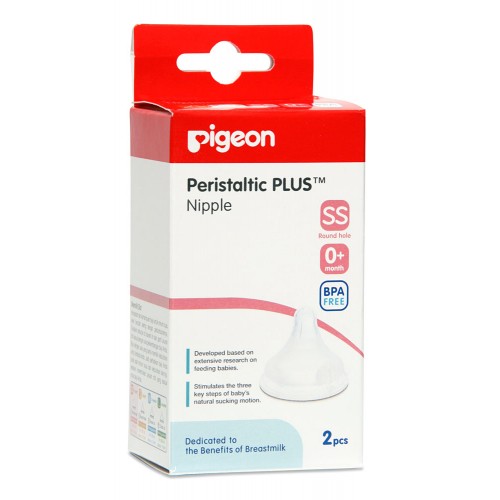 Pigeon Peristaltic Plus Nipple SS for Wide Neck Bottle - 2pcs