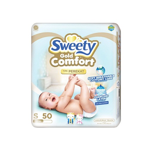 Sweety Popok Bayi Comfort Gold Tape - S 50