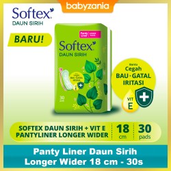 Softex Panty Liner Daun Sirih Longer Wider 18 cm...