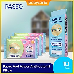 Paseo Antibacterial Cleansing Wipes 3 pack - 10s