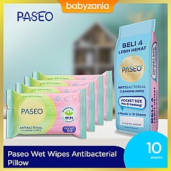 Paseo Antibacterial Cleansing Wipes 4 pack - 10s