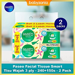 Paseo Facial Tissue Smart Tisu Wajah 3 ply 240+150s - 2 Pack