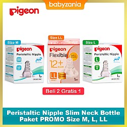 Pigeon Peristaltic Nipple Slim Neck Bottle Paket...