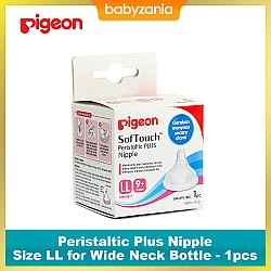 Pigeon Peristaltic Plus Nipple Size LL for Wide...