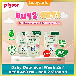 Pigeon Baby Botanical Wash 2in1 Refill 450 ml - Beli 2 Gratis 1