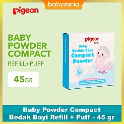 Pigeon Baby Powder Compact Bedak Bayi Refill + Puff - 45 gr