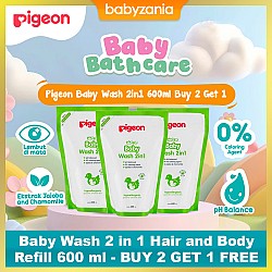 Pigeon Baby Wash 2 in 1 Hair and Body Refill 600 ml - BUY 2 GET 1 FREE