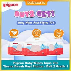 Pigeon Baby Wipes Aqua Tissue Basah Bayi 70 Sheet Fliptop - B2G1