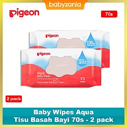 Pigeon Baby Wipes Aqua Tisu Basah Bayi 70s - 2...