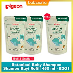 Pigeon Botanical Baby Shampoo Refill Pouch 450 ml - Buy 2 Get 1 Free