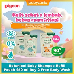 Pigeon Botanical Baby Shampoo Refill Pouch 450 ml Buy 2 Free Body Wash