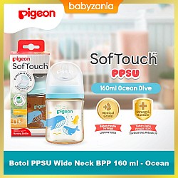 Pigeon Botol Susu Bayi PPSU Wide Neck BPP 160 ml - Ocean