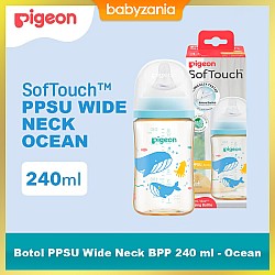 Pigeon Botol Susu Bayi PPSU Wide Neck BPP 240 ml - Ocean