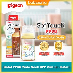 Pigeon Botol Susu Bayi PPSU Wide Neck BPP 240 ml - Safari