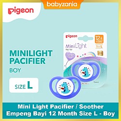 Pigeon Mini Light Pacifier / Soother Empeng Bayi 12 Month Size L - Boy