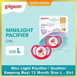 Pigeon Mini Light Pacifier / Soother Empeng Bayi 12 Month Size L - Girl