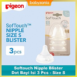 Pigeon Softouch Nipple Blister Dot Bayi Isi 3 Pcs - Size S