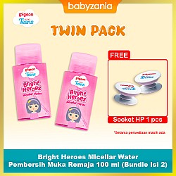 Pigeon Teens Bright Heroes Micellar Water Pembersih Muka Remaja 100 ml (Bundle Isi 2)