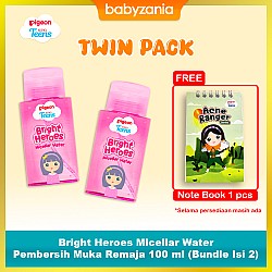 Pigeon Teens Bright Heroes Micellar Water Pembersih Muka Remaja 100 ml (Bundle Isi 2)