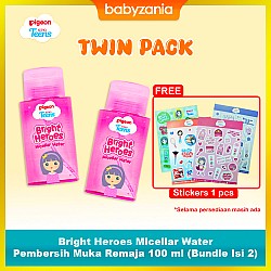 Pigeon Teens Bright Heroes Micellar Water Pembersih Muka Remaja 100 ml (Bundle Isi 2)