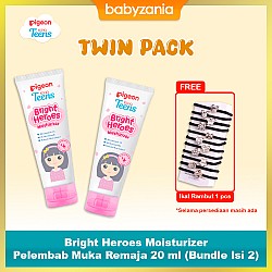 Pigeon Teens Bright Heroes Moisturizer Pelembab Muka Remaja 20 ml (Bundle Isi 2)