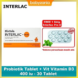 Interlac Probiotik Tablet + Vit Vitamin D3 400 iu...