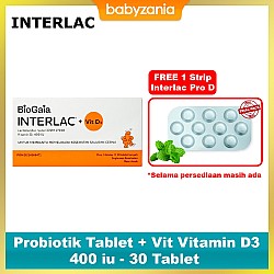 Interlac Probiotik Tablet + Vit Vitamin D3 400 iu...