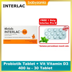 Interlac Probiotik Tablet + Vit Vitamin D3 400 iu...