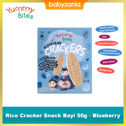 Yummy Bites Baby Rice Cracker 50 gram - Blueberry