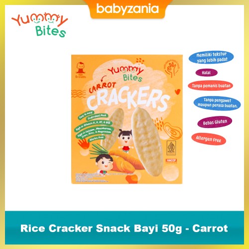 Yummy Bites Baby Rice Cracker 50 gram - Carrot