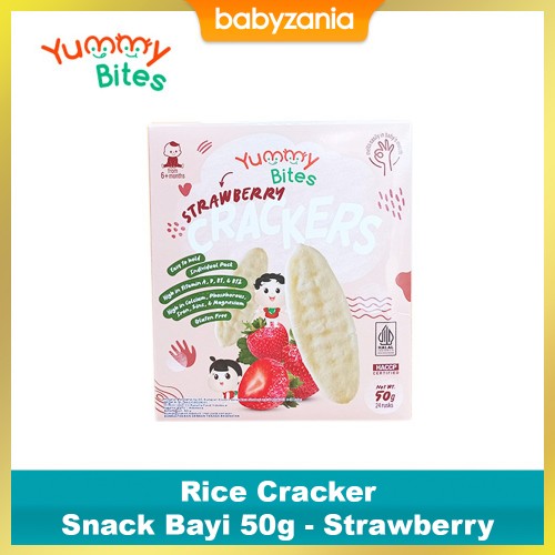 Yummy Bites Baby Rice Cracker 50 gram - Strawberry