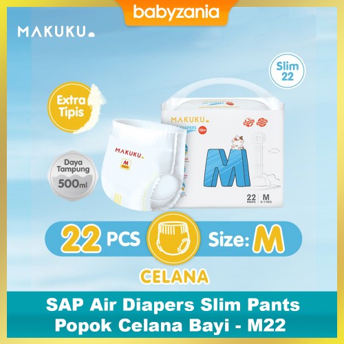 Makuku SAP Air Diapers Slim Pants Popok Celana Bayi - M 22
