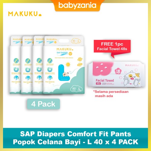 Makuku SAP Diapers Comfort Fit Pants Popok Celana Bayi - L 40 x 4 PACK