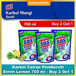 SOS Karbol Cairan Pembersih Sereh Lemon 700 ml -...