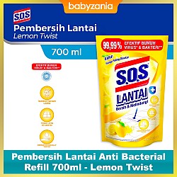 SOS Pembersih Lantai Anti Bacterial Refill 700ml - Lemon Twist