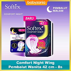 Softex Comfort Night Wing Pembalut Wanita 42 cm - 8s
