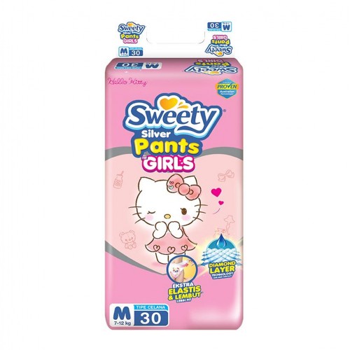 Sweety Popok Bayi Silver Pants Girls - M 30