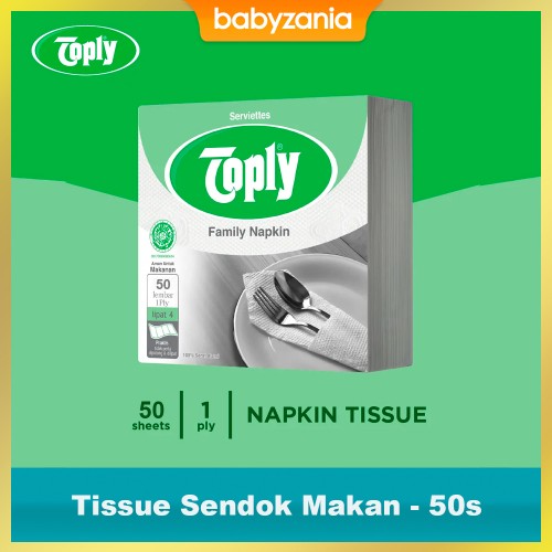 Toply Napkin White Luncheon Tissue Sendok Makan - 50 s