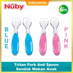 Nuby Tritan Fork And Spoon Sendok Makan Anak -...